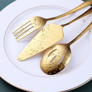 Ensemble de couverts en acier inoxydable argenté avec spatule à gâteau, service de 10 pièces, style doré, pour buffet et traiteur - Product Image 5