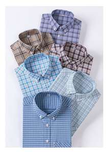 TS2122 all'ingrosso Chemises Pour Hommes De lux Coton 100 camicia Casual da uomo 100% cotone Oxford Plaid giacca di moda - Product Image 5