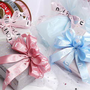 Nơ trang trí ngày lễ tùy chỉnh màu đỏ in hình ngày lễ tình nhân Giáng sinh, ruy băng <span class=keywords><strong>satin</strong></span> trang trí cây thông Giáng sinh có logo - Product Image 5