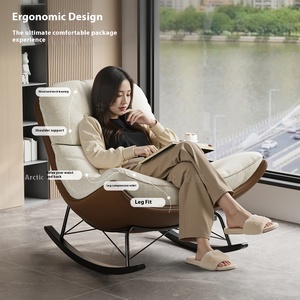 2025 Mới Thiết Kế Hiện Đại Dành Cho Người Lớn Ngủ Có Thể Ngả Ghế Giải Trí Vỏ Trứng Lười Biếng Sofa Ghế Phòng Khách Ban Công Kim Loại Khung Da - Product Image 2