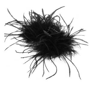 Automne hiver nouveau Super fée plume d'autruche petite griffe haute basse queue de cheval demi chignon arrière de tête chignon requin pince accessoire de cheveux - Product Image 5