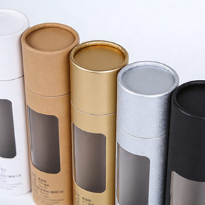 Personalized Cylindrical Cardboard Tube With Transparent <b>Window</b> Custom Logo Printed Cylinder Box For Candle Packing - Product Image 6