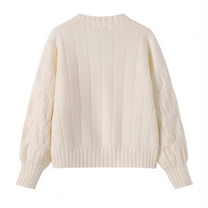 Pull col rond ample en tricot pour femme grande taille, avec décorations de Noël 3D, hiver 2025, manches longues, épais et chaud - Product Image 4