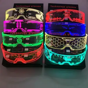 2024 Schlussverkauf Brillen für Männer Zukunftstechnologie Sonnenbrillen für Damen Party-Sonnenbrillen LED-Licht leuchtende Brillen für Party Club