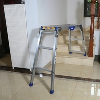 Plateforme de travail en aluminium avec niveleur réglable, échelle pour surfaces irrégulières, tabourets d'échelle 3 marches, capacité de charge 150 kg, utilisation comme escalier