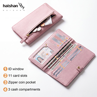 Dompet Wanita Model Baru, Panjang, Bukaan Terbuka, Tipis, Modis, dengan Kantong Koin untuk Wanita Muda