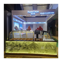 Étagère de présentation de comptoir de boulangerie moderne multifonctionnelle en bois et en verre, armoire à bonbons et à popcorn, vitrine à popcorn polyvalente