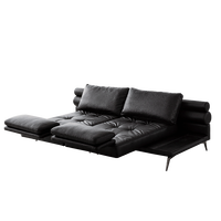 Ensemble de canapé sectionnel en cuir rétro mi-ancien chaises de lit pivotantes multifonctionnelles inclinables petit salon modulaire