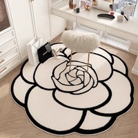 Tapis de sol en imitation cachemire Camellia, forme spéciale, résistant aux taches, pour table basse, chaise de maquillage, couverture de chevet de chambre à coucher