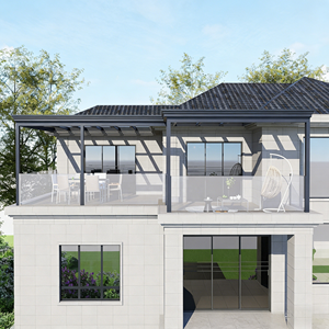 Verrière contemporaine en aluminium et verre pour terrasse extérieure, toutes saisons, avec <span class=keywords><strong>solarium</strong></span> et salle à manger intégrée pour appartement - Product Image 1