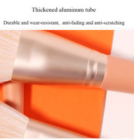 Ensemble de pinceaux de maquillage professionnels avec 11 pièces de haute qualité outils de beauté cosmétiques Blush comprend un sac en polyuréthane orange pour le visage