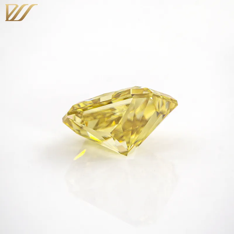 Produzione di gioielli con gemme della laguna in moissanite giallo chiaro rotonda brillante moissanite 1 carato pietra sciolta in vendita