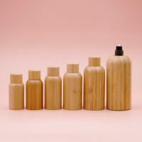 Botol Roller Logo kustom ramah lingkungan 10-100ml untuk botol minyak esensial kacamata bambu bulat dengan bola baja