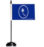 Drapeaux de bureau Chuuk, petits drapeaux de table miniatures avec mât noir, décoration pour la maison et le bureau, célébrations festives