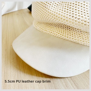 Béret polyvalent pour femme, style rétro coréen, casquette octogonale en maille à visière bec de canard pour tenue décontractée - Product Image 3