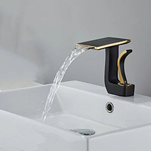 Robinetterie de salle de bains moderne et luxueuse, table de maquillage, lavabo en cuivre noir de haute qualité, robinet d'eau, lavabo de salle de bains avec robinet - Product Image 6