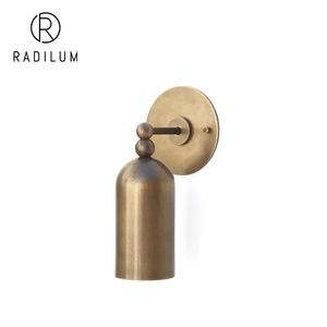 Applique Murale Vintage Industrielle pour Hôtel, Décoration de Chevet, Abat-jour Cylindrique en Laiton Massif Antique, Spot LED Orientable, Lampe Murale Pratt - Product Image 1