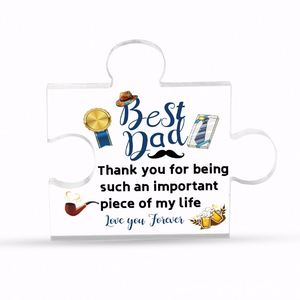 Father's Day Gifts Unique Thoughtful Novelty Birthday Anniversary <b>Acrylic</b> <b>Block</b> Puzzle Fathers Gift for Dad - Product Image 1