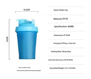 Botella Mezcladora de Proteínas <span class=keywords><strong>Herbalife</strong></span> con Logotipo Personalizado, Bajo MOQ, para Gimnasio, Leche en Polvo, 400ml 600ml, para Beber Directo, Apta para Camping - Product Image 3