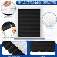 Persianas Temporales Opacas, Sin Herramientas, Cortables a Medida, de Tela, Papel, Plisadas, Adhesivas, para Ventanas