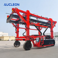 Chariot transpalette à portique haute capacité de 45 tonnes à structure en acier avec commande PLC pour opération en terminal portuaire