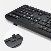 Set Keyboard dan Mouse Nirkabel Ergonomis, Mouse Kombo Multimedia Komputer Kantor, Set Keyboard dan Mouse Warna Hitam Ergonomis Murah
