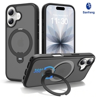 Étui de téléphone magnétique avec support rotatif à 360 degrés pour iPhone 18 Pro Max, iPhone 17 Pro, iPhone 16 Pro – Coque antichoc au toucher mat