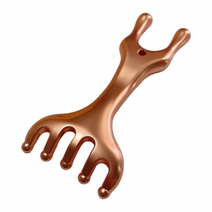 Peigne de massage pour le cuir chevelu et les méridiens de la tête, en laiton, à dents larges - Product Image 1