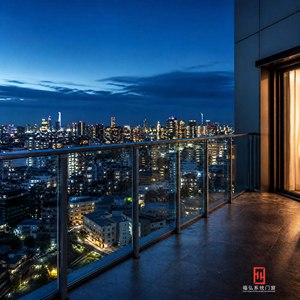 Rampe de balcon en alliage d'aluminium et verre, poteaux en aluminium sans cadre, adaptés aux balcons offrant une vue sur la mer ou la nuit - Product Image 6