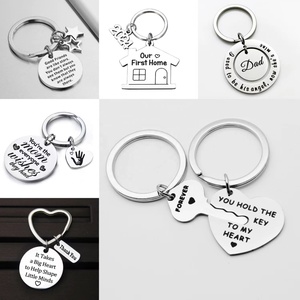 Accessoires DIY en gros : Porte-clés en acier inoxydable, pendentif rond, breloque cœur, différentes formes, logo émaillé, porte-clés personnalisé - Product Image 2