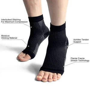 Chaussettes de compression de sport à bout ouvert pour les jeunes Attelle de soutien de la cheville bon marché pour le soulagement de la douleur au talon Fasciite plantaire Entorse de gonflement - Product Image 2