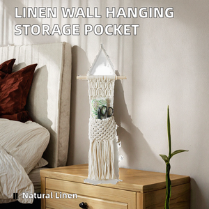 Bolsa de Almacenamiento Colgante de Pared Contemporánea Personalizada, Organizador Colgante de Tela de Lino para el Hogar, Aniversario - Product Image 2