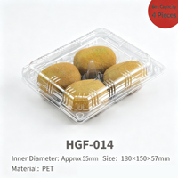 Confezione in Plastica a 4 Cavità per Frutta, Monouso, Trasparente, Spessore 0,3mm, in PET, per Esposizione di Limoni, Kiwi, Arance e Prodotti Freschi