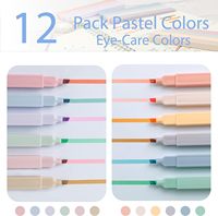 Surligneur personnalisé Oem de Chine pas cher Marqueur rectangulaire quantité minimale de commande bas Macaron Couleurs pastel Surligneurs Marqueur Ensemble de stylos