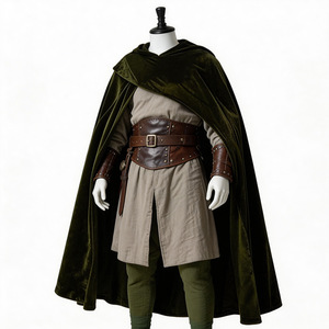 Capa <span class=keywords><strong>de</strong></span> Terciopelo <span class=keywords><strong>de</strong></span> Estilo Novedoso 2026 para Cosplay <span class=keywords><strong>de</strong></span> Halloween: Mago, Caballero, Vampiro, Guerrero - Unisex para Adultos - Product Image 3