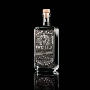 Logotipo personalizado etiquetado 100mL 200ml 500ml 750ml Botella de licor de vidrio glaseado transparente - Product Image 2