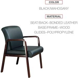 Sofá de Dos Plazas Alera Serie Reception Lounge, Madera, 44.88 Ancho x 26.13 Profundidad x 33 Alto, Negro/Mogoní, para Apartamento, Vestíbulo, Sala de Estar - Product Image 2