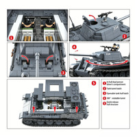 Tanque Mediano Alemán Panther Ausf.G Versión Tardía de la Segunda Guerra Mundial, Juguete de Construcción de Soldados Unisex de Plástico ABS para Mayores de 14 Años