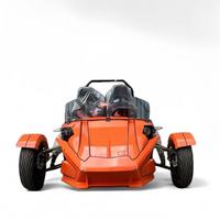Tricycle à moteur Fantasy Orange 350CC à essence, modèle T-Rex de course, pour adulte, carrosserie ouverte, utilitaire