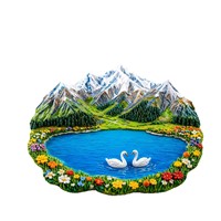 3D 사이라름 호수 레진 릴리프 크리에이티브 디자인 GX 브랜드 냉장고 자석 신장 관광 여행 기념품 선물 마그네틱 스티커 홈