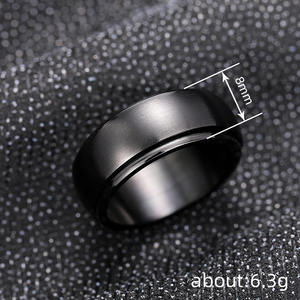 Dj060 <b>Tungsten</b> Wedding Band Men's Minimalist <b>Ring</b> Everyday Wear Rotating Design 8mm Width - Product Image 5