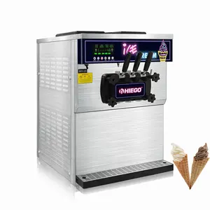 Máquinas para hacer helados suaves de acero inoxidable cono de helado 25L-28L/H máquina de helados de mesa