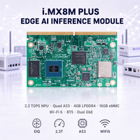 Module d'inférence IA Edge 2.3 TOPS NPU Quad Cortex A53 4 Go LPDDR4 16 Go EMMC Wi-Fi 6 BT5 I.MX8M Plus SMARC System-on-Module
