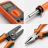 Kit d'outils d'électricien 37 pièces en acier au chrome-vanadium CRV, multimètre, tournevis, pinces, fer à souder, dénudeur de fils, étui rigide OEM