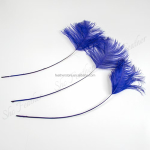 Plumes d'autruche rayées de haute qualité, 40-45 cm (16-18 po), pour décoration de costumes de carnaval, couleurs personnalisées - Product Image 5
