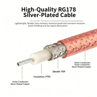 Câble Pigtail RG178 UFL1 (YS17801) Mâle vers Femelle, Impédance 50 Ohms, 0-6 GHz
