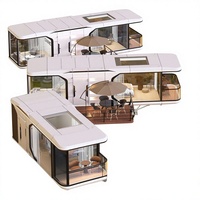 Capsule spatiale mobile intelligente en acier préfabriqué EPS pour zones scéniques extérieures, Gîte de prestige, Hôtel-resort, Ciel étoilé