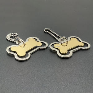 Etiqueta de Hueso Dorada con Cadena en Existencia, Etiqueta de Hueso en Blanco para Grabar - Product Image 5