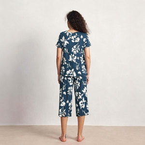 Ensemble de pyjamas pour femmes en coton biologique et bambou, imprimé floral estival, pour adultes - Vêtements de détente respirants - Product Image 5