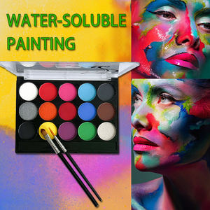 Venta al por mayor de pintura de cara y cuerpo soluble en agua no tóxico 15 colores pigmentos corporales para Cosplay fiesta <span class=keywords><strong>dibujo</strong></span> cara y pintura corporal - Product Image 1